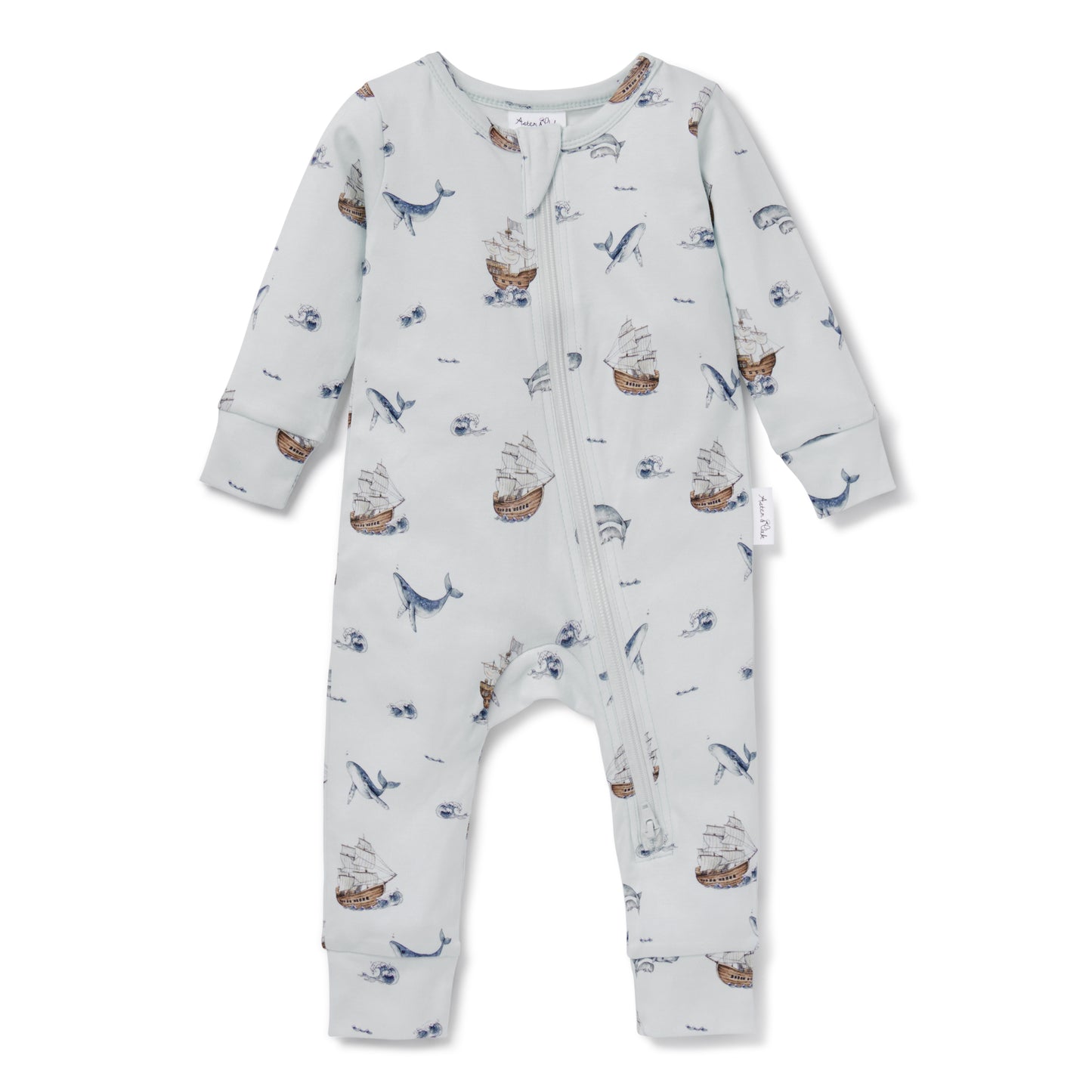 Whale Zip Romper (long sleeved / ankle-length)