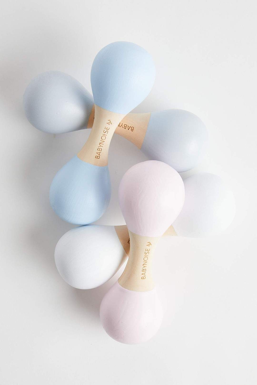 Baby Blue Wooden Double Maracas