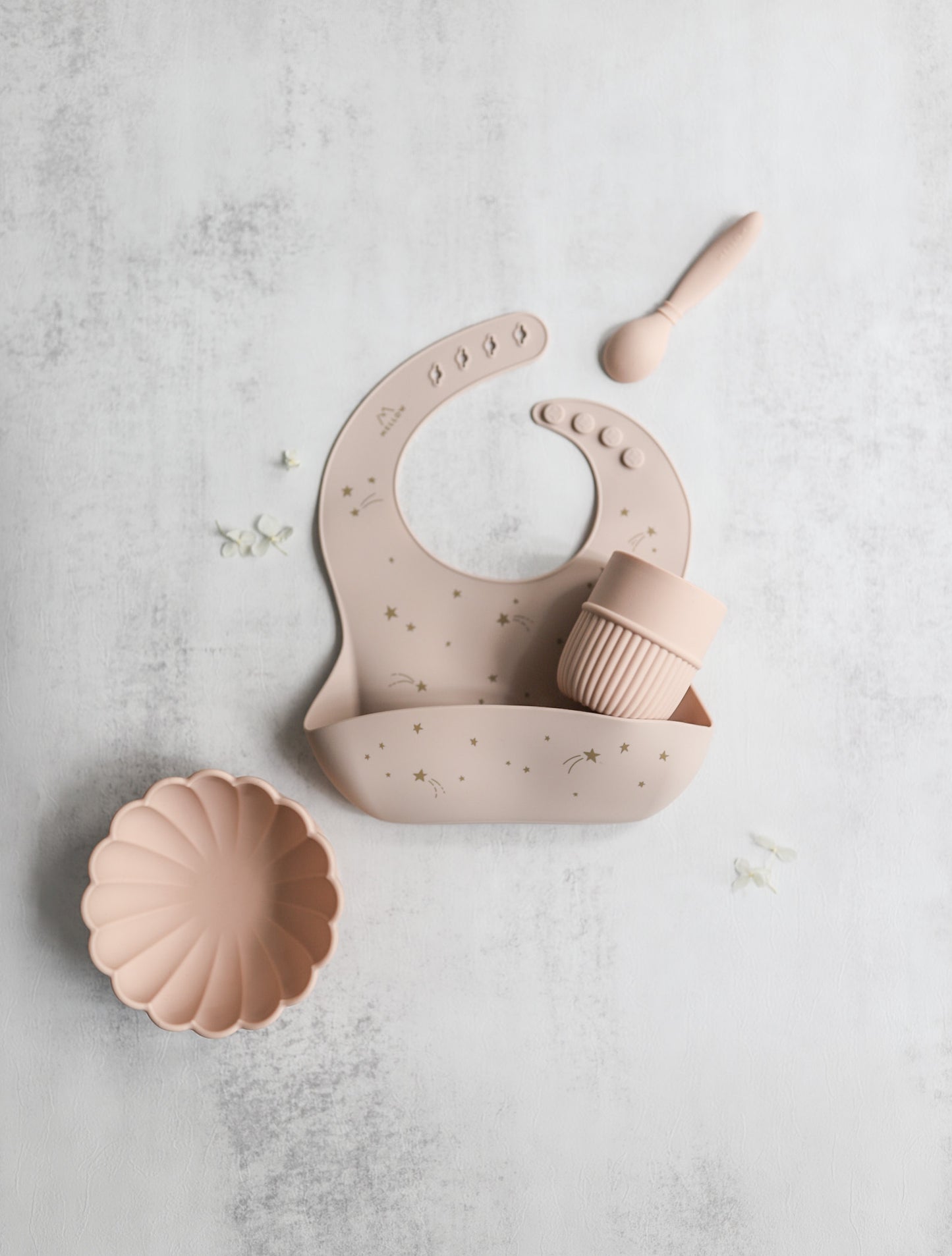 Silicone Bib - Shooting Star / Rose Beige