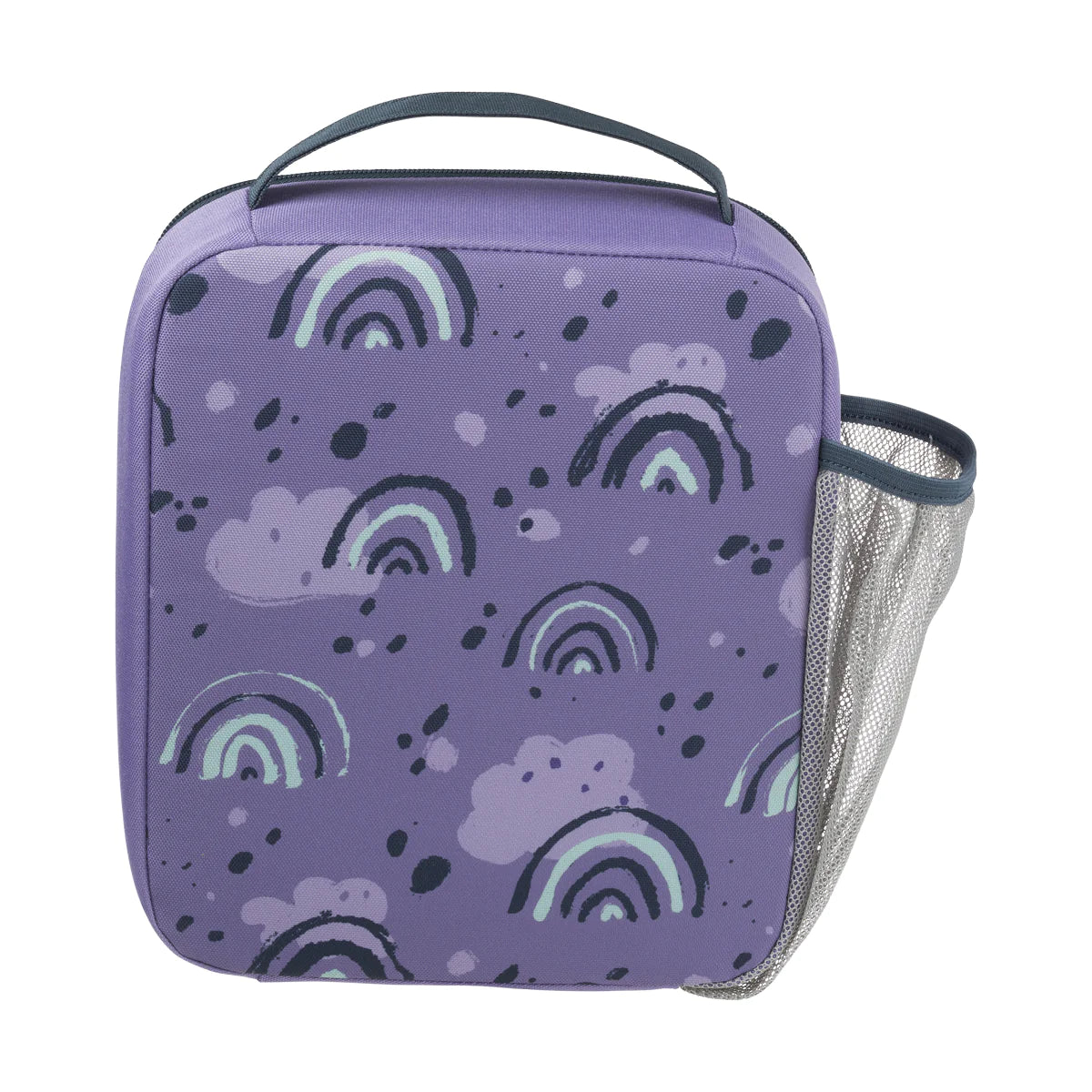 Purple Color Block Lunch Bag Portable Zipper Polyester Insulated Lunch Box  For Women For Bento Box Insulated Lunch Bag For Camping For Picnic For Work