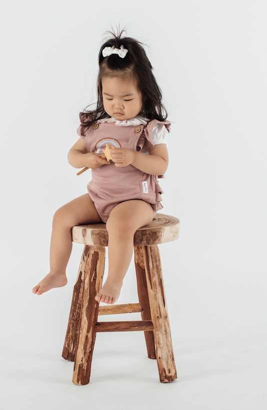 Rainbow Ruffle Playsuit by Aster & Oak